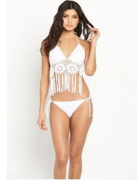 Longline Fringe Bikini Set